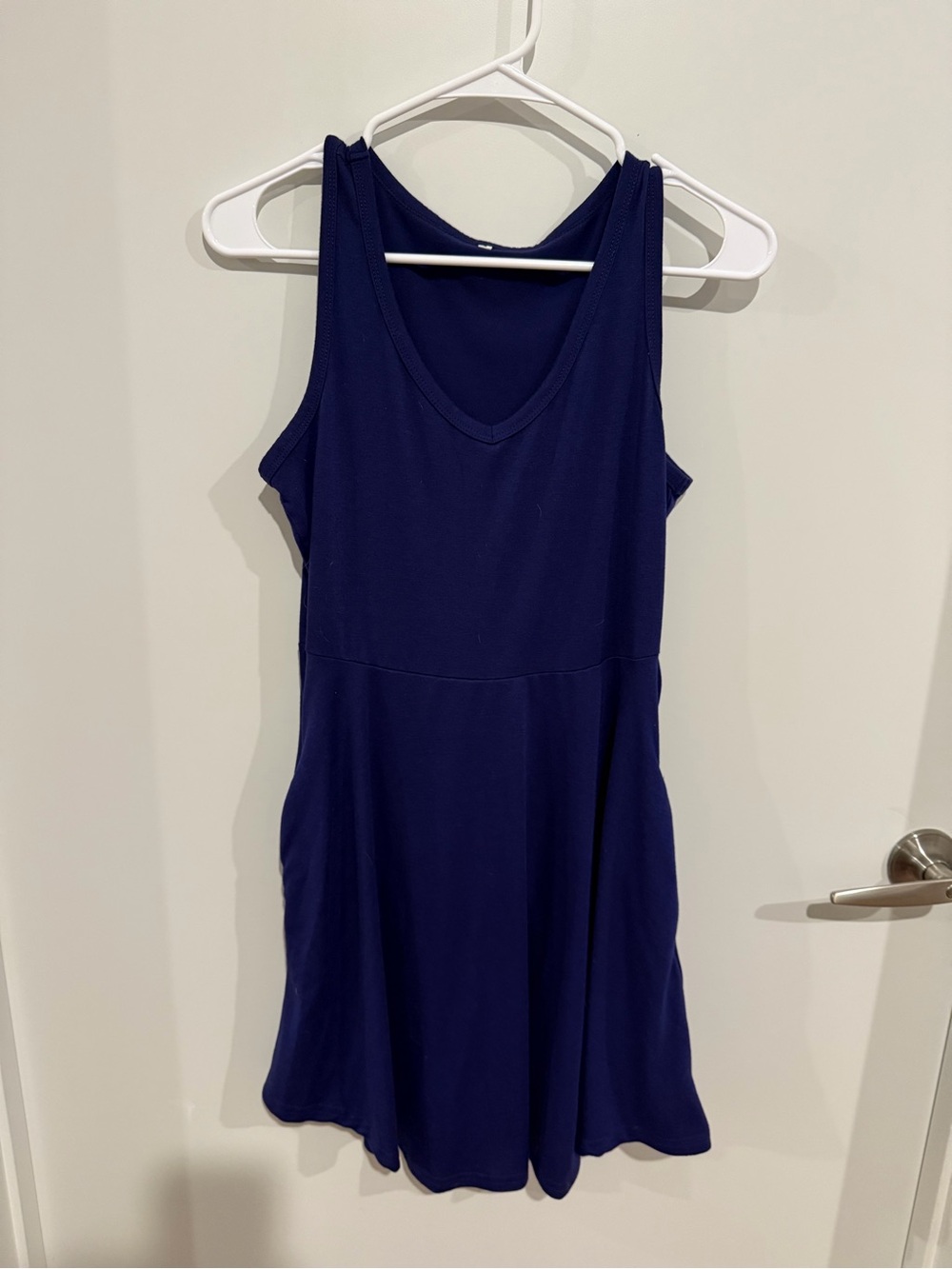 Sleeveless Navy Blue A-Line Dress